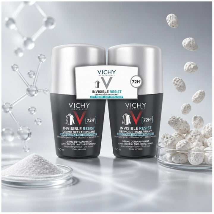 Vichy Man Anti-perspirant Roll On Deodorant 72h Sensitive Skin 50ml x2 (1.69fl oz x2)