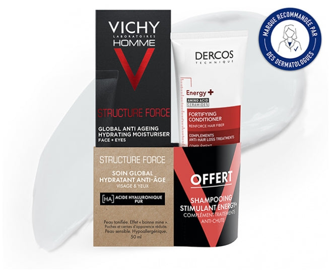 Vichy Man Global Hydrating Care + Stimulating Energy+ Shampoo Set 100 ml (3.38fl oz)