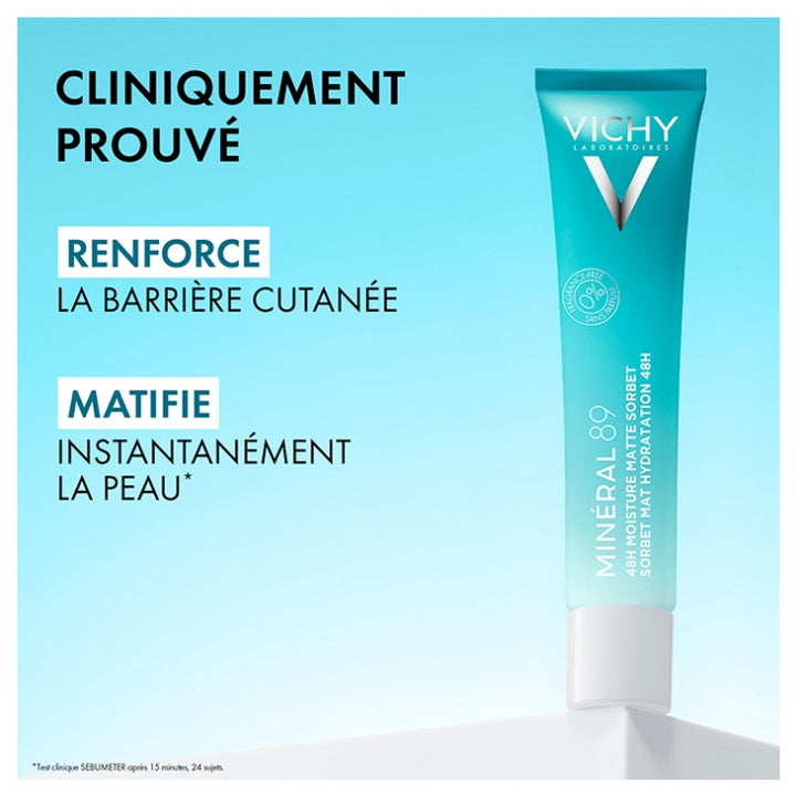 Vichy Mineral 89 Sorbet cream 48-hour hydration matte finish 40 ml (1.35fl oz)