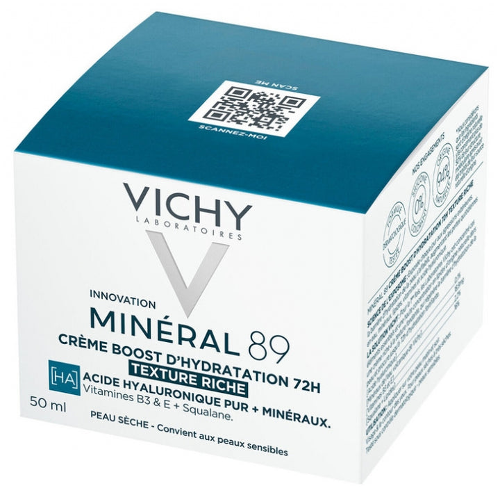 Vichy Minéral 89 كريم غني معزز للترطيب 72h 50ml
