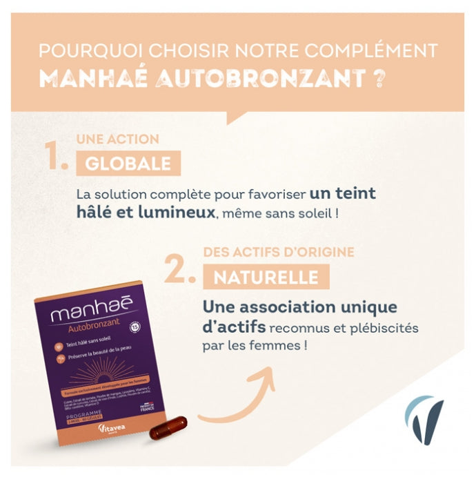 Manhaé كبسولات للتسمير الذاتي 60 capsules
