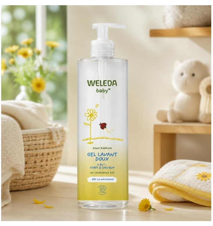 Weleda Babies & Children Sanftes Reinigungsgel 2 in 1 Körper & Haare 400ml