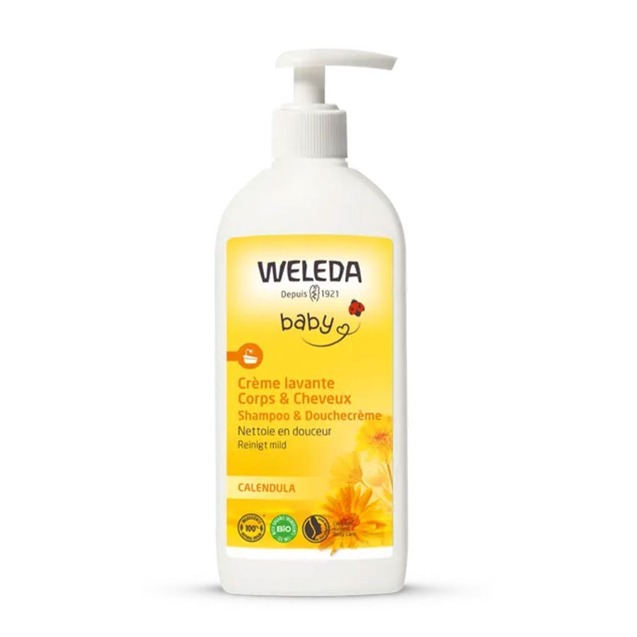 Weleda Calendula Cleansing Cream Body and Hair for Babies and Children 400ml (13.53fl oz) - FrenchBeautyHub