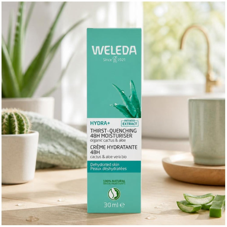 Weleda Hydra+ Crème hydratante 48h Cactus & Aloe Vera Peaux déshydratées 30ml (1.01fl oz)