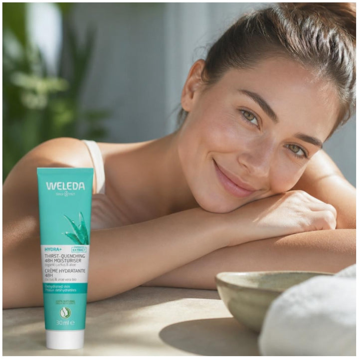 Weleda Hydra+ Crème hydratante 48h Cactus & Aloe Vera Peaux déshydratées 30ml (1.01fl oz)