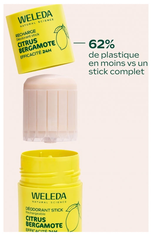 Weleda مزيل عرق ستيك قابل لإعادة التعبئة برائحة الحمضيات والبرغموت 50 g