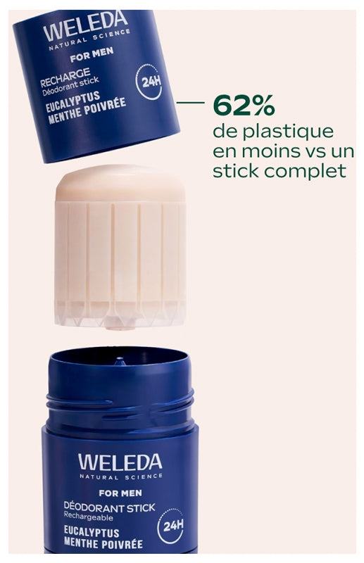 Weleda مزيل عرق قابل لإعادة التعبئة للرجال على شكل عصا 50 g
