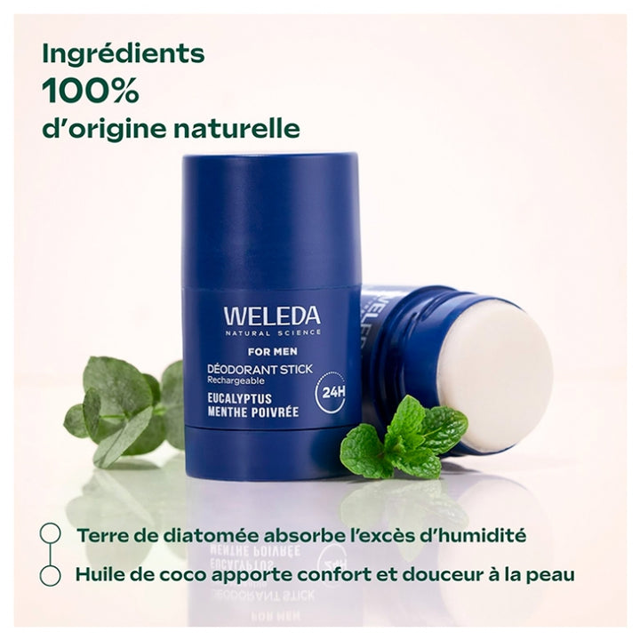 Weleda مزيل عرق قابل لإعادة التعبئة للرجال على شكل عصا 50 g
