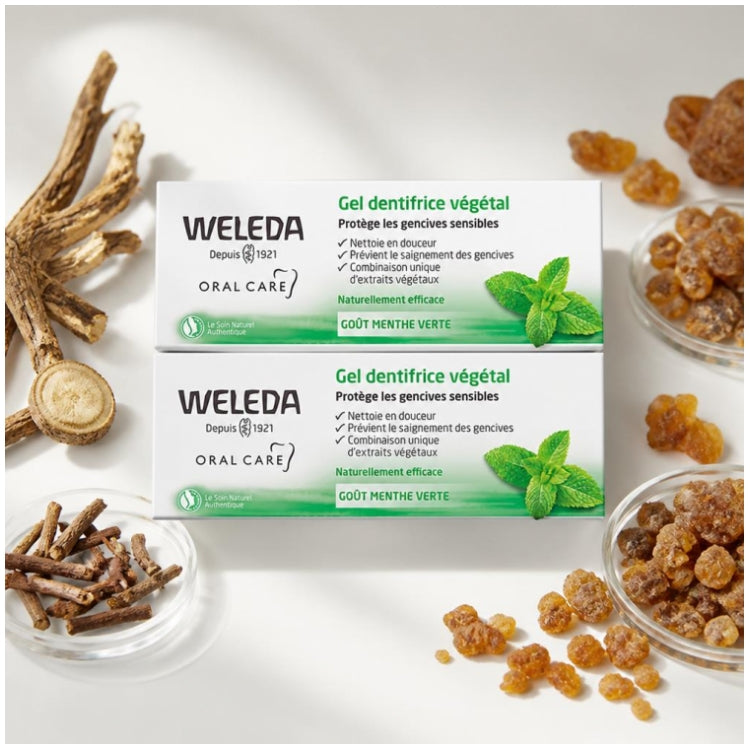 Weleda Plant معجون أسنان جل بنكهة النعناع الأخضر 75ml x2