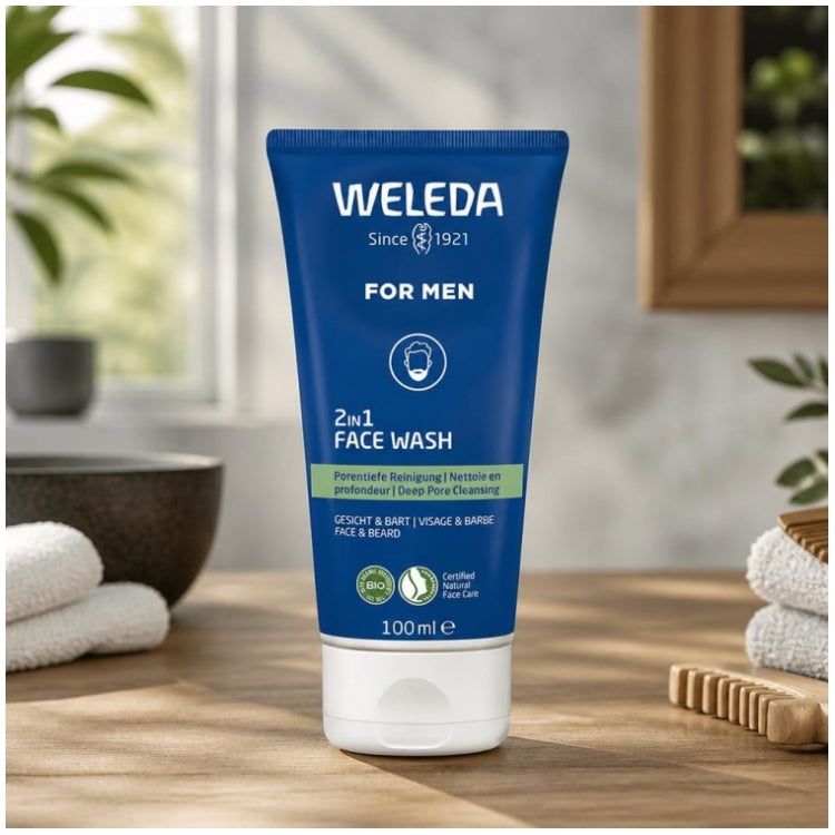 Weleda For Men 2in1 cleansing gel for face and beard 100ml (3.38fl oz)