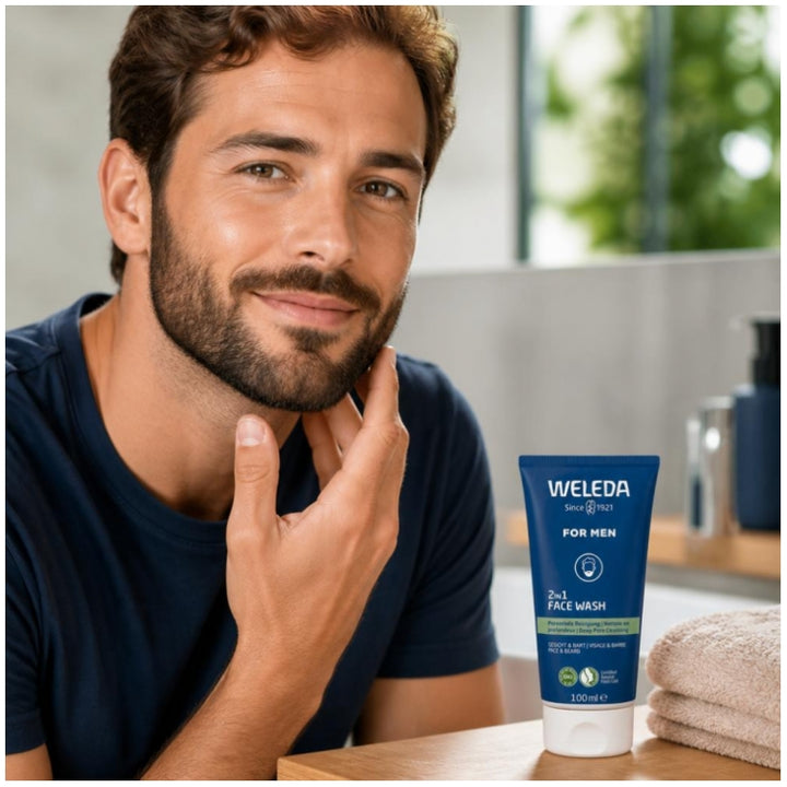 Weleda For Men 2in1 cleansing gel for face and beard 100ml (3.38fl oz)