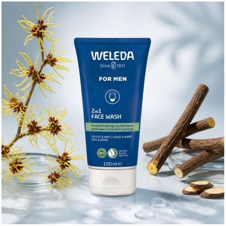 Weleda For Men 2in1 cleansing gel for face and beard 100ml (3.38fl oz)
