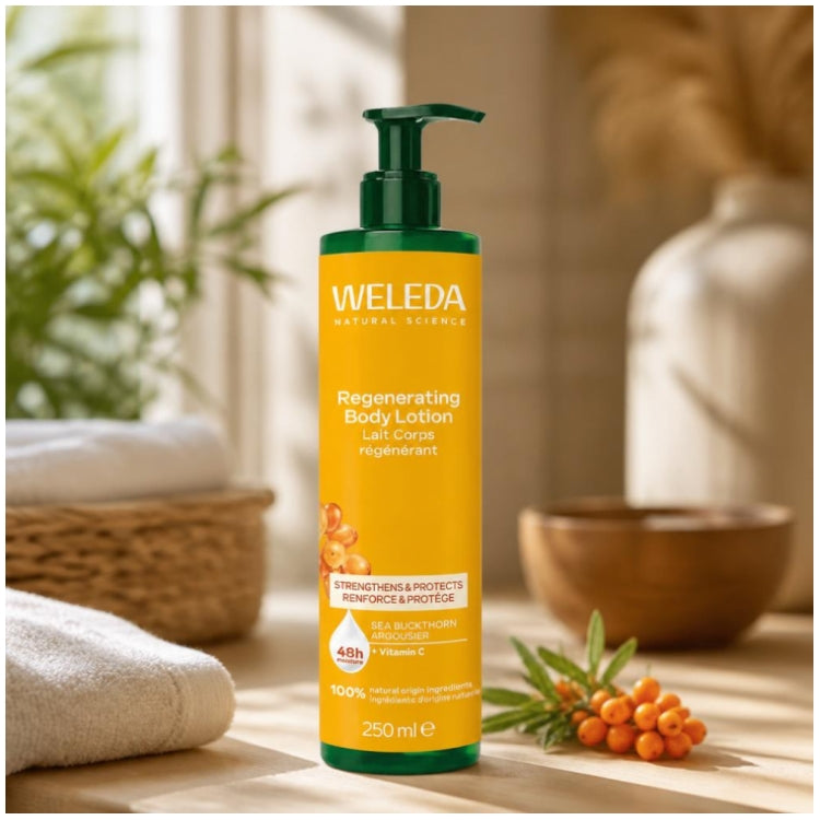 Weleda Sea Buckthorn Lait corporel nourrissant hydratation intense peau sèche 250ml