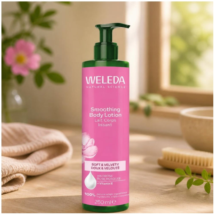 Weleda Smoothing loción corporal de rosa mosqueta 250 ml