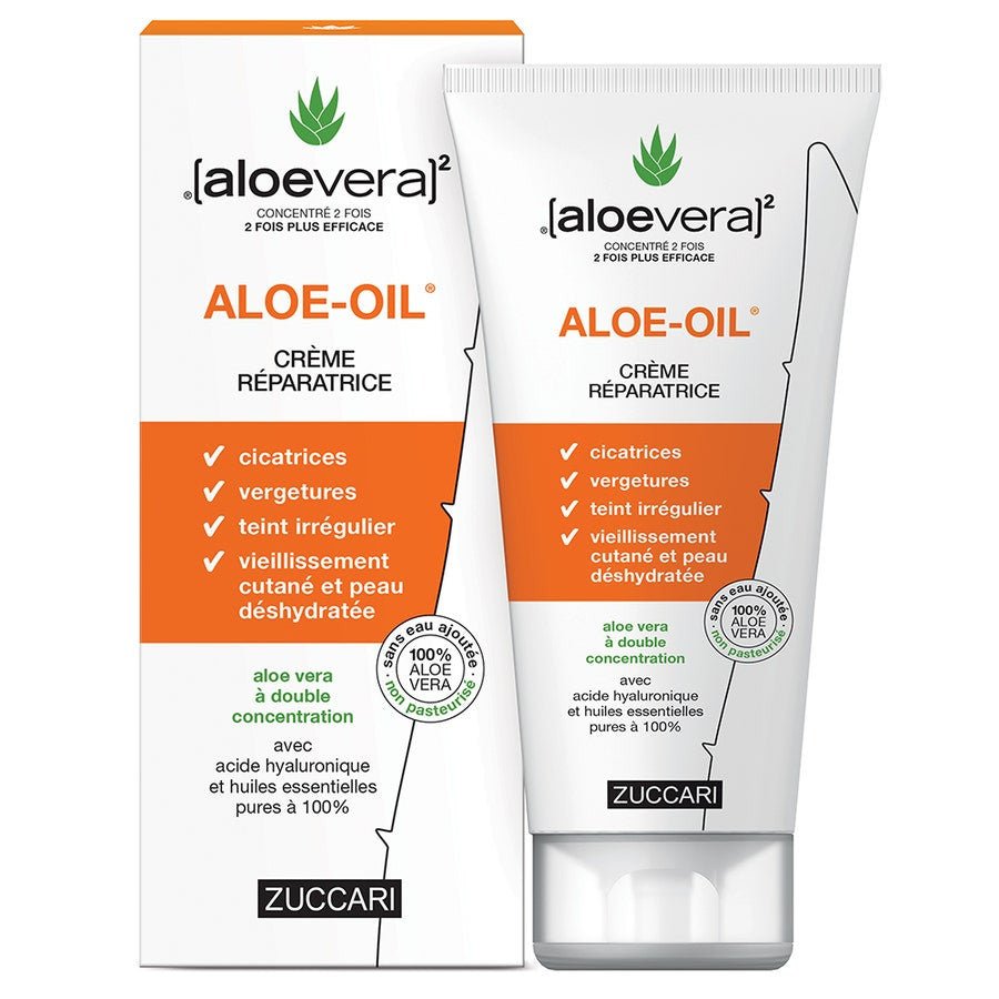 Zuccari [aloevera]2 ALOE - OIL Repair Cream 150m Aloe vera and essential oils Hyaluronic Acid 150ml (5.07fl oz) - FrenchBeautyHub