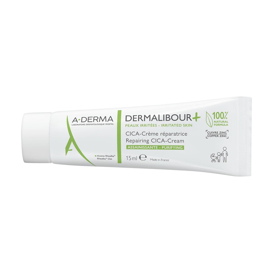 Cica-Répairing Sanitizing Cream for Irritated Skin 15ml Dermalibour+ Peaux Irritées A-Derma