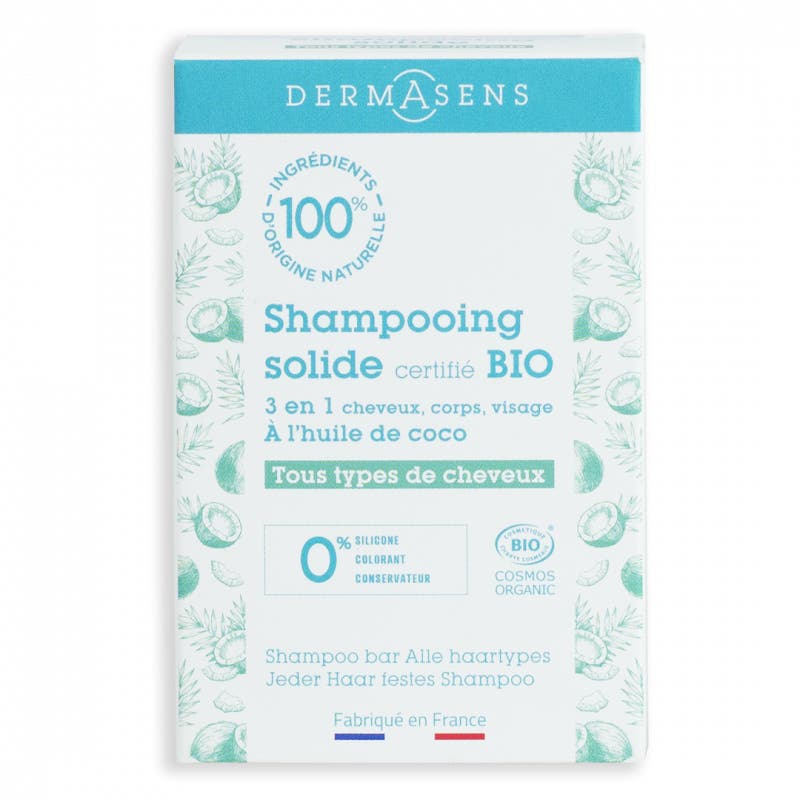 Shampooing Solide Bio 60G Tous Types de Cheveux Dermasens