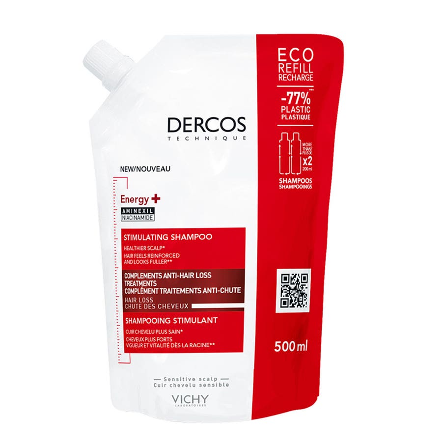 Eco-recharge Energy+ Anti-Hair Loss Stimulating Shampoo with Aminexil 500ml Dercos Vichy