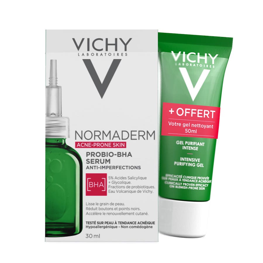 Sérum anti imperfections 30ml + Gel Nettoyant Purifiant 50ml Normaderm acne-prone skin Vichy