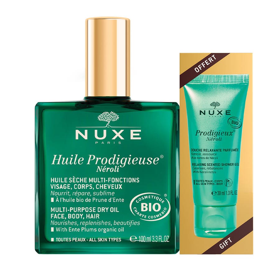Néroli Multi-Function Dry Oil 100ml + Relaxing Shower 30ml Bioes Prodigieux® Face, Body & Hair Nuxe