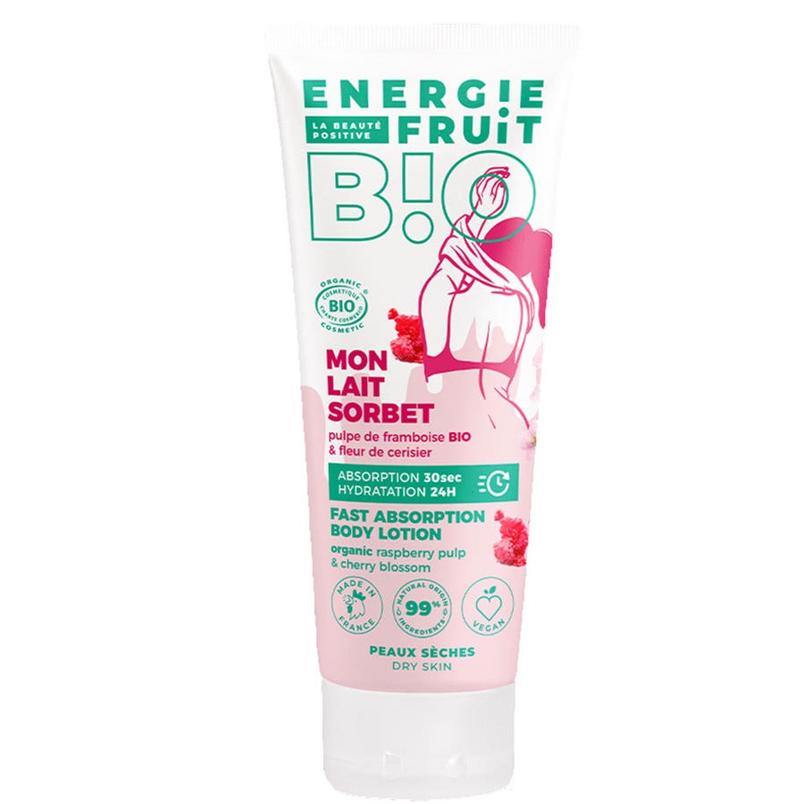 Lait Sorbet Bio Pulple de Framboise Bioes & Fleur de cerisier 200ml Dry Skin Energie Fruit
