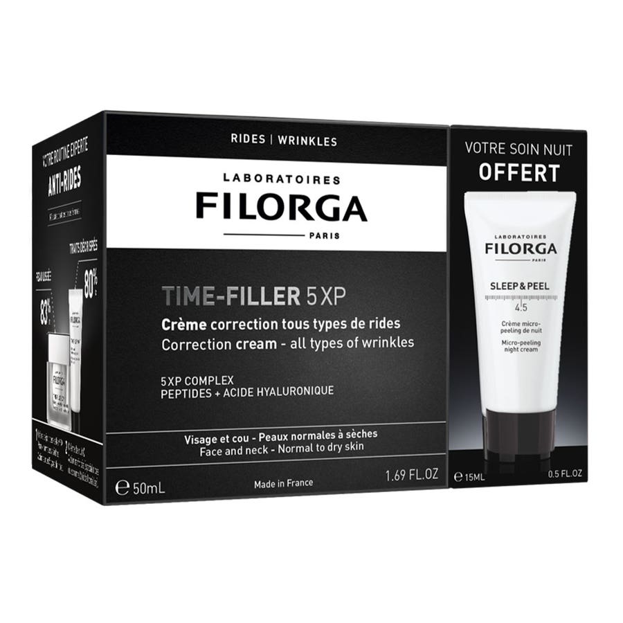 Duo Time-Filler 5XP Cream + Sleep&Peel 4.5 Time-Filler Normal to Dry Skin Filorga