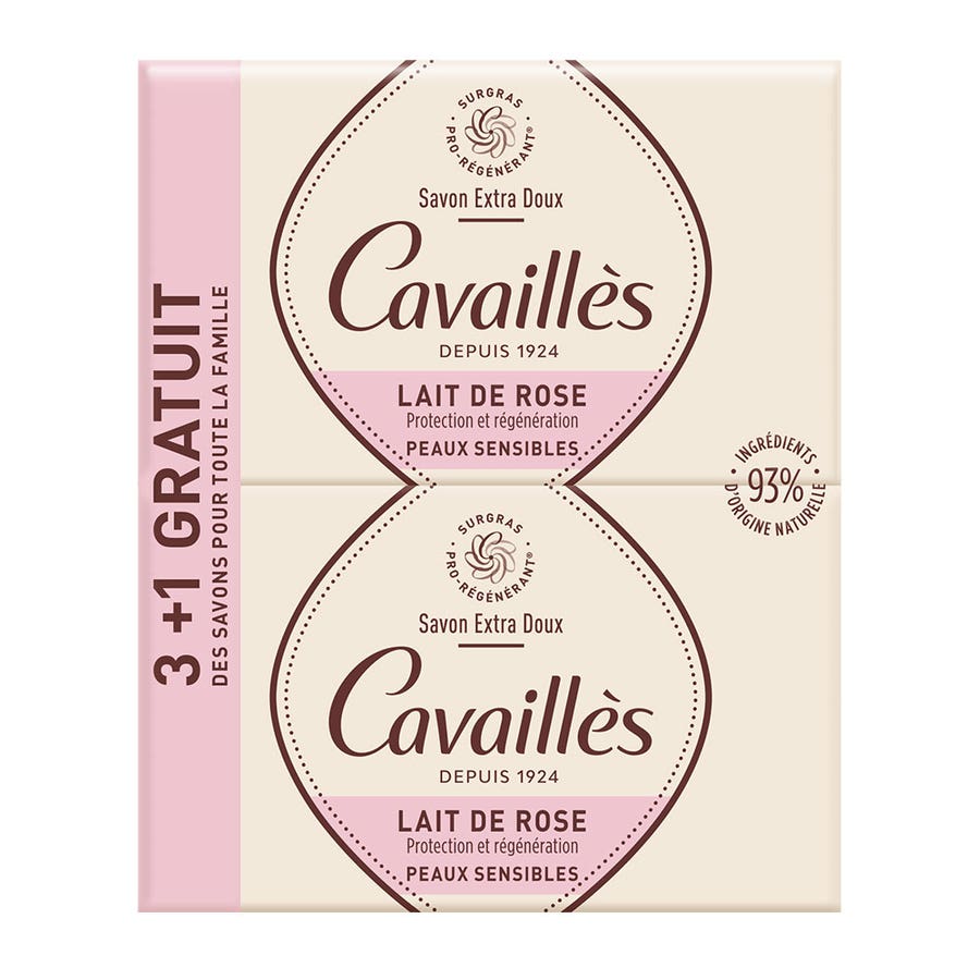 Rogé Cavaillès Rose Milk Soap 250g x4 (8.81oz x4)