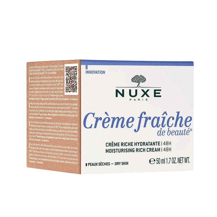 Rich Moisturising Face Cream 48h 50ml Creme Fraîche De Beaute Dry skin Nuxe