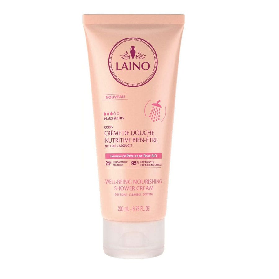 Intense Nutritive Shower Cream Rose Petals For Dry Skin 200ml Laino