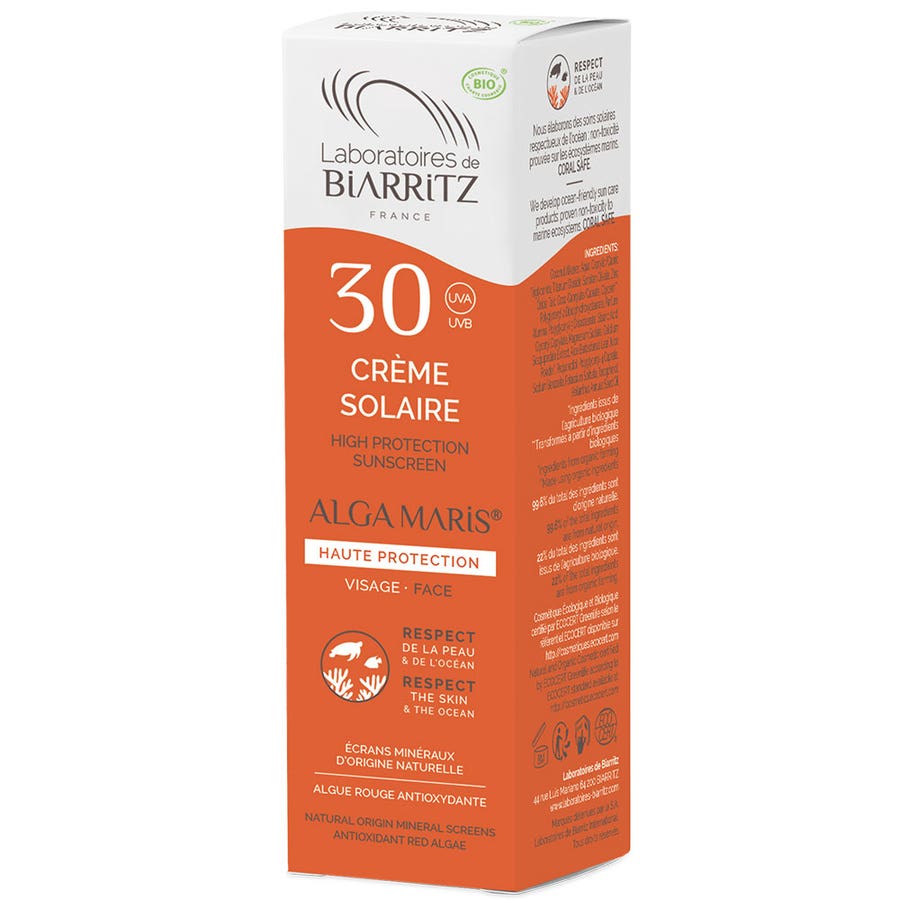 Algamaris Organic Sunscreen Face Cream Spf30 50ml Alga Maris Laboratoires De Biarritz