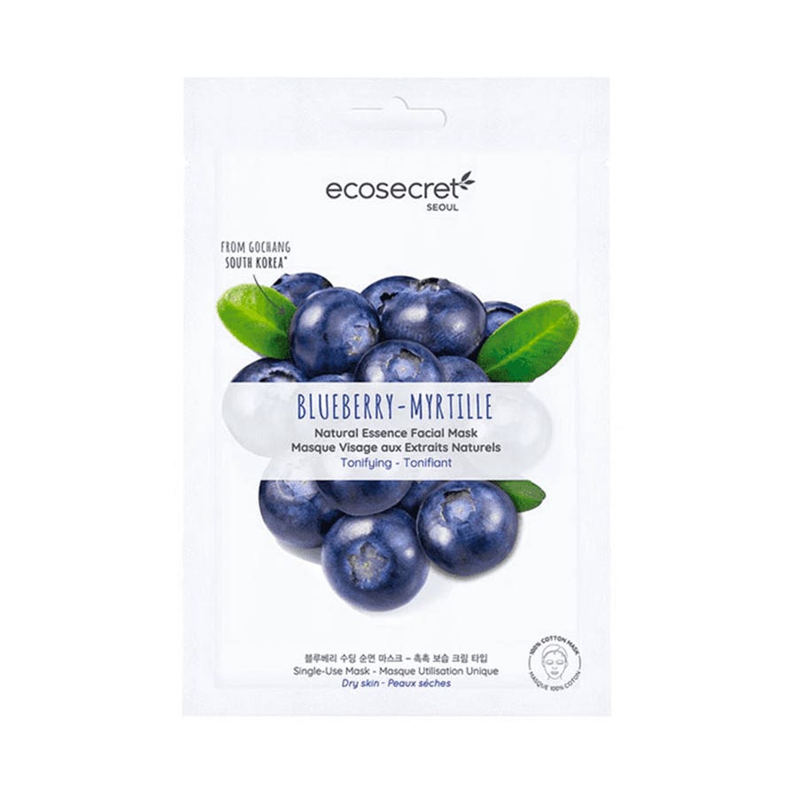 Blueberry Natural Essence Facial Mask Dry Skin Seoul 20ml Eco Secret