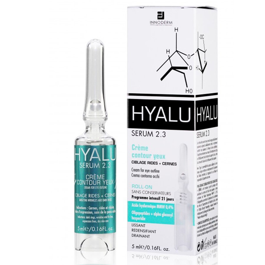 Eye contour cream targeting wrinkles and dark circles 5ml Hyalu Sérum 2.3 Innoderm
