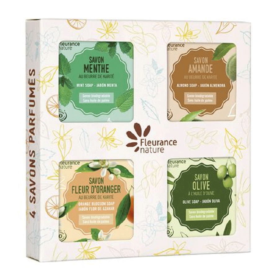 Giftboxes of 4 Perfumes Soaps 4x100g Fleurance Nature