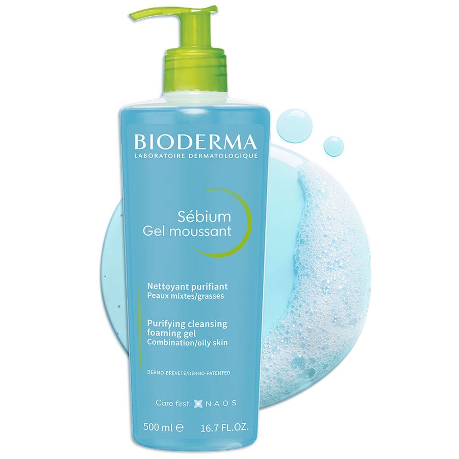 Purifying Cleansing Foaming Gel combination to oily skin 500ml Sebium Peau mixte, grasse Bioderma