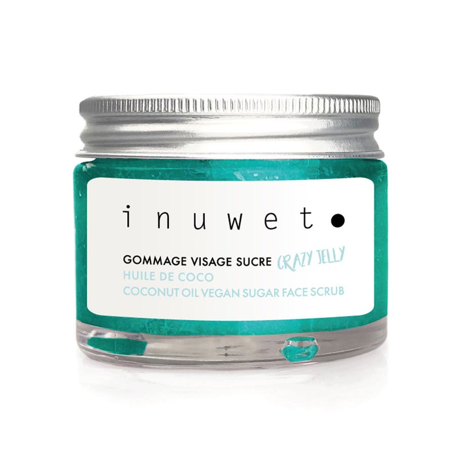 Crazy Jelly Natural sugar Scrubs Face 50ml Turquoise with Monoï Perfumes Inuwet